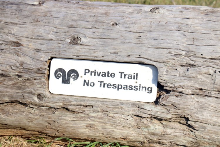 On the Sea Ranch property, the public trail dead ends at a "private trail," which is only accessible to Sea Ranch homeowners and their guests.